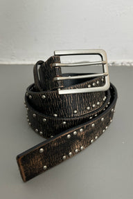 Studded leather belt