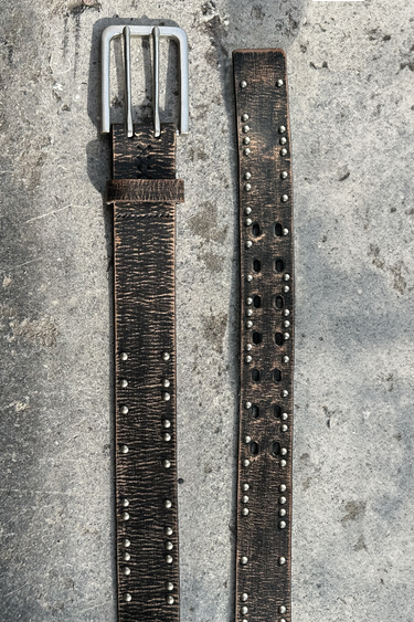 Studded leather belt